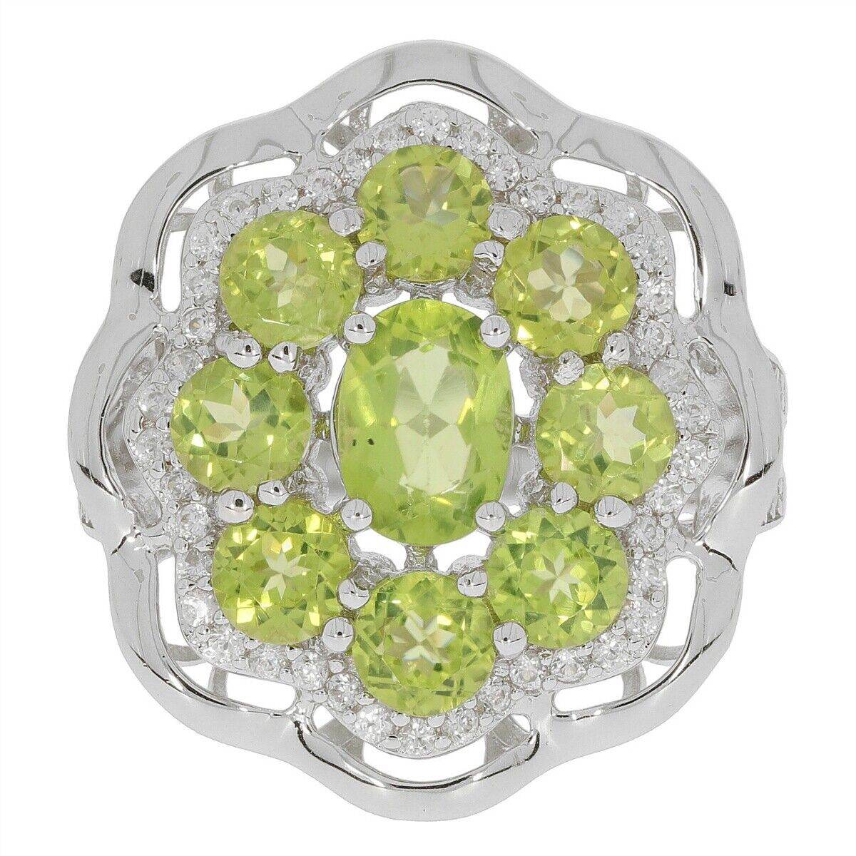 Sterling Silver Semi Mount Ring Setting Oval OV 7x5mm RD 4x4mm Cocktai - Syzjewelry