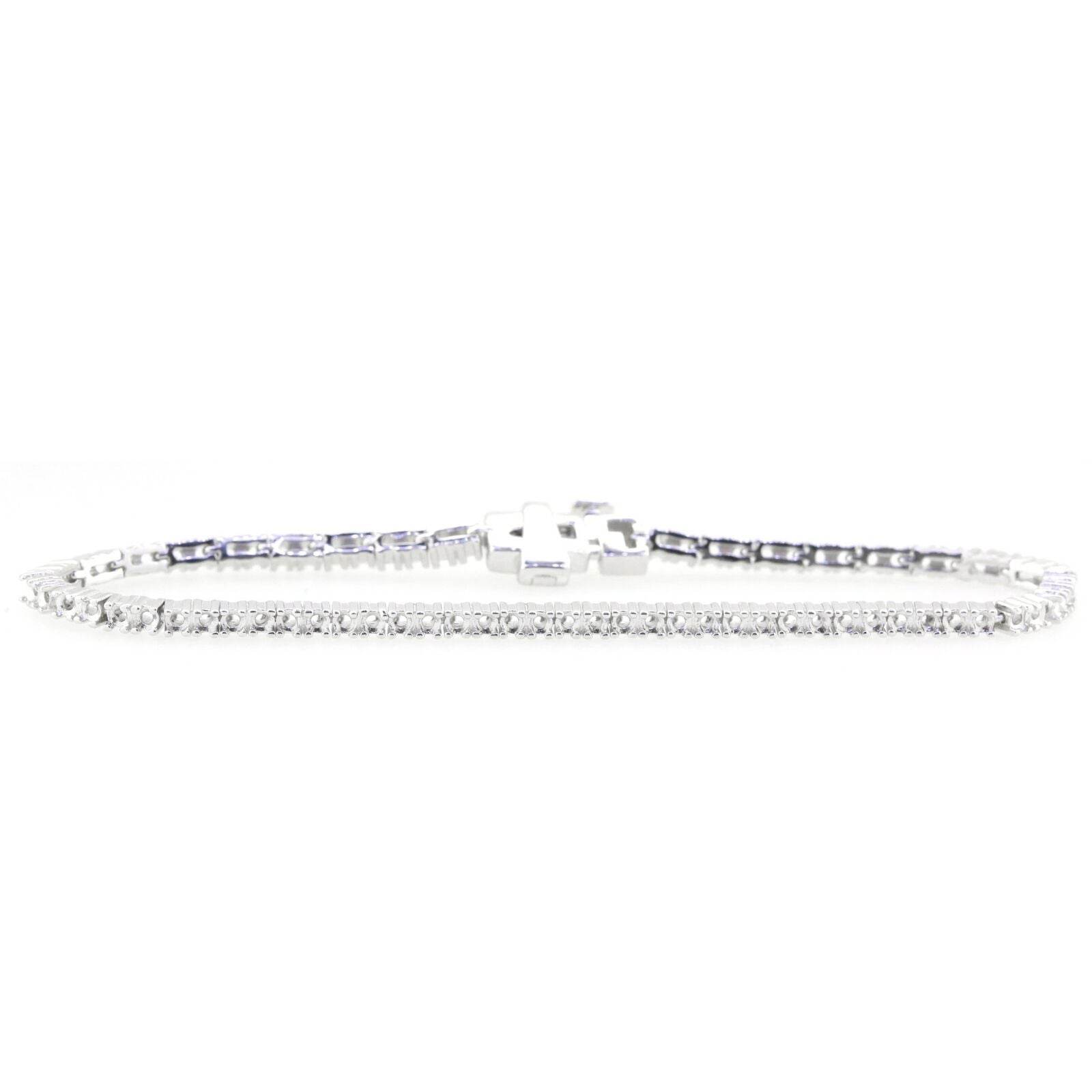 14K White Gold Semi Mount Tennis Bracelet Setting Round RD 2x2mm - Syzjewelry