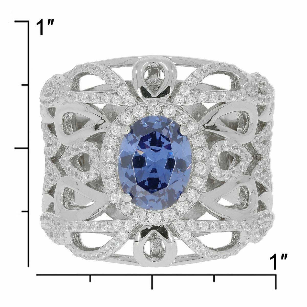 Sterling Silver Semi Mount Ring Setting OV 9X7mm White Topaz Solid - Syzjewelry