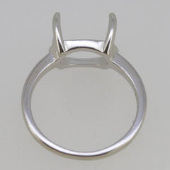 Sterling Silver Semi Mount Ring Setting Oval OV 12x8mm Cabochon East West - Syzjewelry