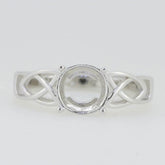 Sterling Silver Semi Mount Ring Setting Round RD 8x8mm White Topaz - Syzjewelry