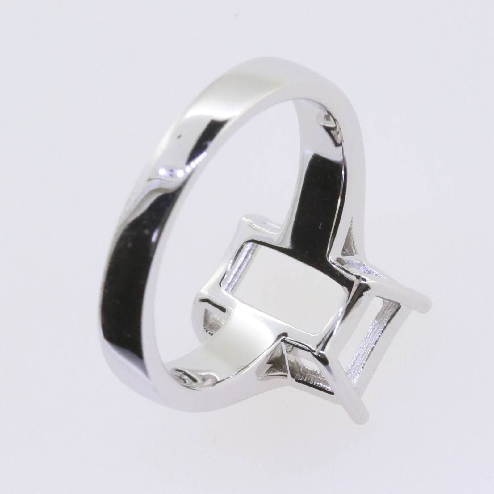 Sterling Silver Semi Mount Ring Setting Emerald OCT 12x8 mm Solitaire - Syzjewelry