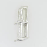 Sterling Silver Semi Mount Pendant Setting Emerald OCT 10X8mm White To - Syzjewelry