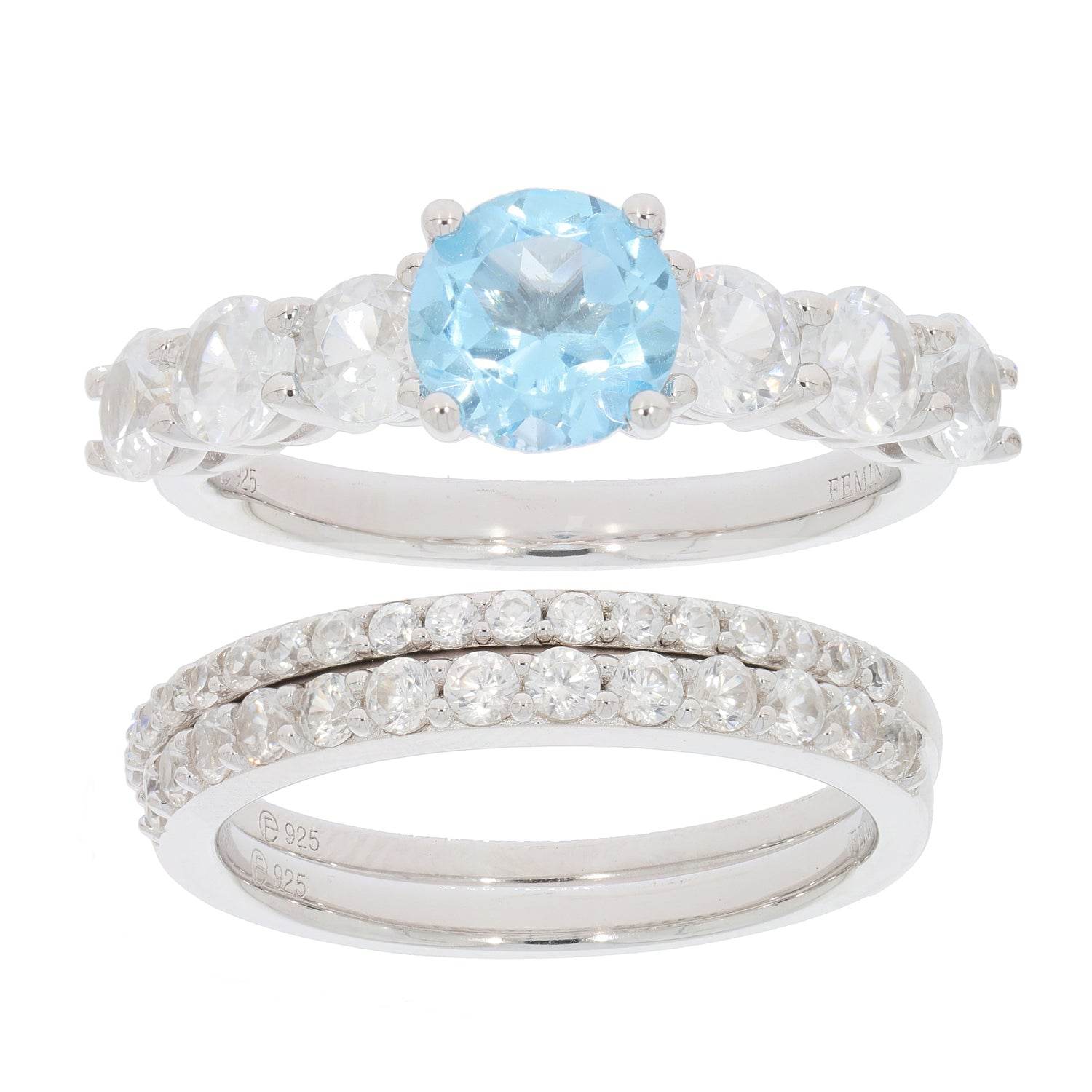 3 piece Set Sterling Silver Semi Mount Ring Setting Round RD 7X7 4X4m - Syzjewelry