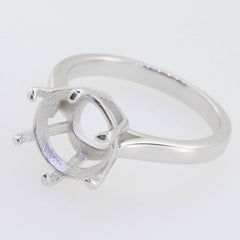 Sterling Silver Semi Mount Ring Setting Round RD 11x11mm Solitaire - Syzjewelry