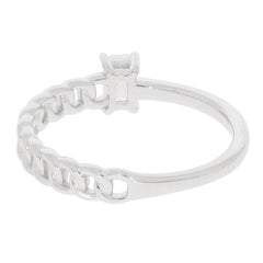 Sterling Silver Semi Mount Ring Setting Emerald OCT 5X3mm Chain Band - Syzjewelry