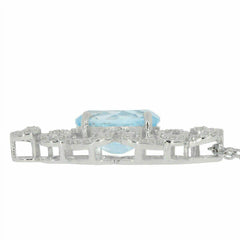 Sterling Silver Semi Mount Pendant Setting Oval OV 12x10mm White Topaz PJ - Syzjewelry