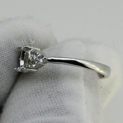 Sterling Silver Semi Mount Ring Setting Oval OV 7x5mm With Accent White Topaz So - Syzjewelry