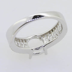 Sterling Silver Semi Mount Ring Setting Round RD 8x8mm White Topaz - Syzjewelry