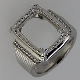 Sterling Silver Semi Mount Ring Setting cabochon Cushion Cu 14x10mm - Syzjewelry