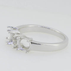 Sterling Silver Semi Mount Ring Setting Round RD 4.5mm White Topaz So - Syzjewelry