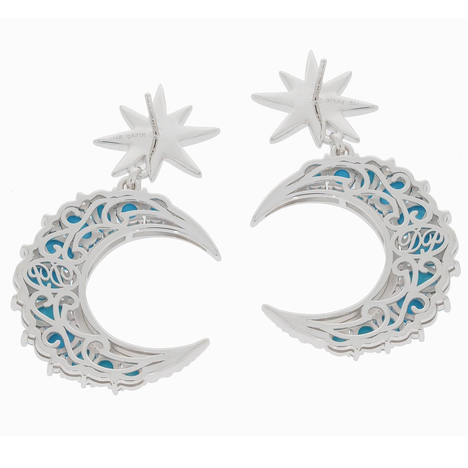 Sterling Silver Semi Mount Earrings Setting Oval OV 7X5 6X4 5X3mm Moon - Syzjewelry