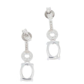 Sterling Silver Semi Mount Earrings Setting Oval OV 9x7mm - Syzjewelry