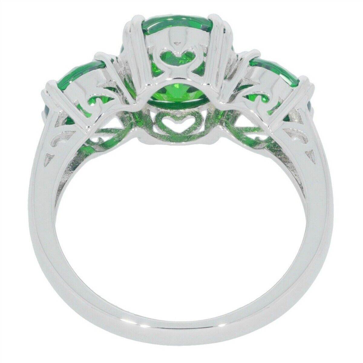 Sterling Silver Semi Mount Ring Setting Oval OV 10X8mm RD 6x6mm 3 Stones - Syzjewelry