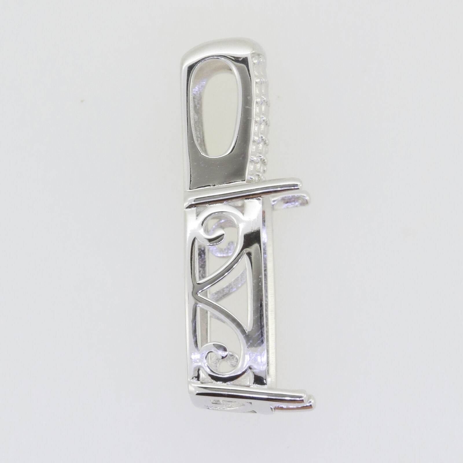 Sterling Silver Semi Mount Pendant Setting Cushion CU 18x13mm 5323 - Syzjewelry