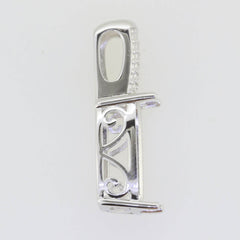 Sterling Silver Semi Mount Pendant Setting Cushion CU 18x13mm 5323 - Syzjewelry