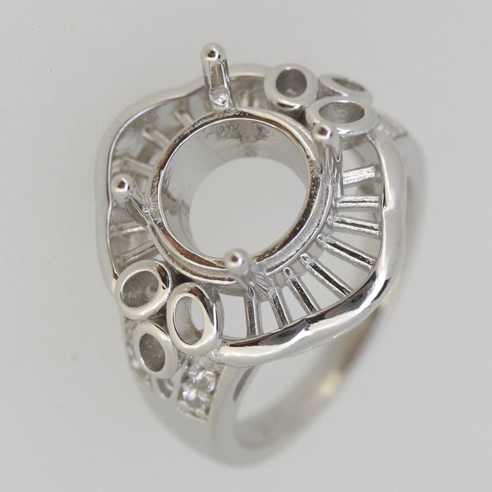 Vintage Style Sterling Silver Semi Mount Ring Setting Round RD 10x10mm - Syzjewelry