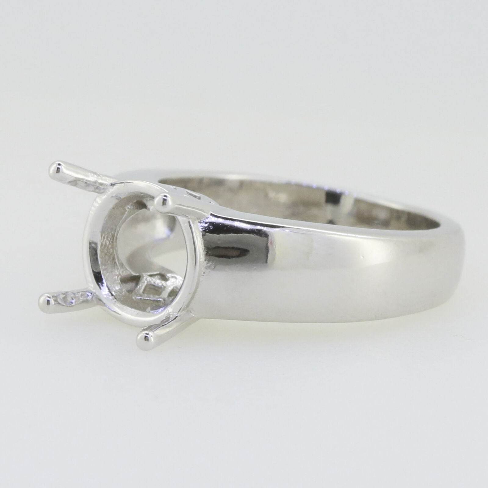 Men's Sterling Silver Semi Mount Ring Setting Round RD 10x10mm - Syzjewelry