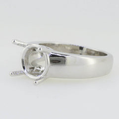 Men's Sterling Silver Semi Mount Ring Setting Round RD 10x10mm - Syzjewelry