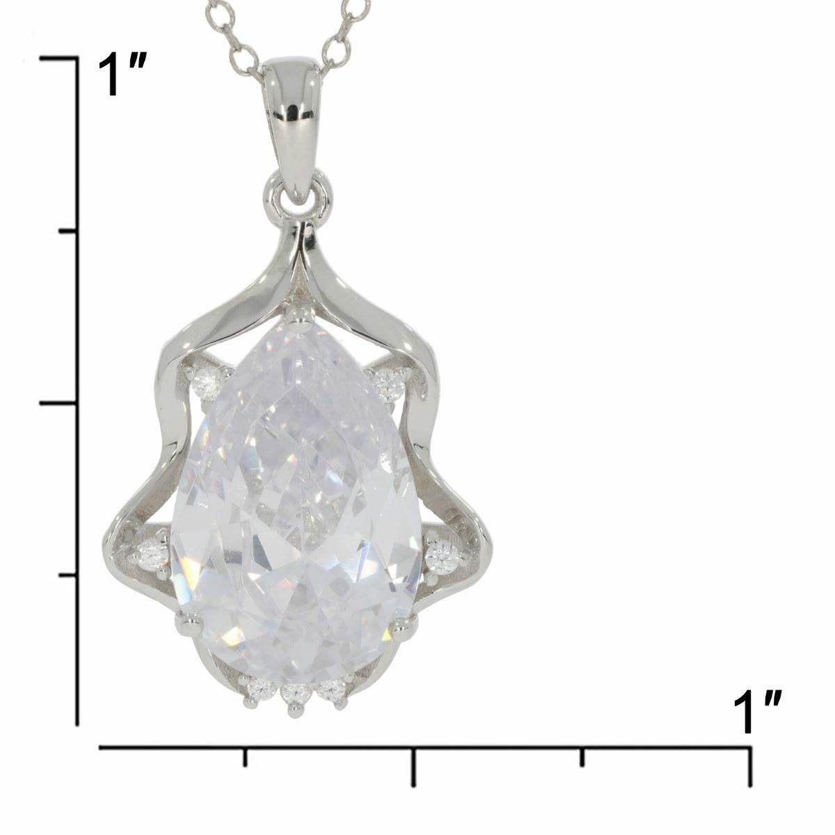 Sterling Silver Semi Mount Pendant Setting PE 16X11mm White Topaz - Syzjewelry