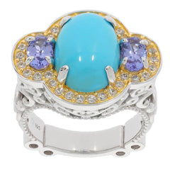 Sterling Silver Semi Mount Ring Setting Oval OV 14X10mm OV6x4 3 Stones - Syzjewelry