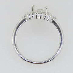 Sterling Silver Semi Mount Ring Setting Emerald OCT 8X6mm White Topaz DK2129 - Syzjewelry