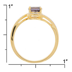 Yellow Gold Plated Sterling Silver Semi Mount Ring Setting Round RD 6X6mm - Syzjewelry