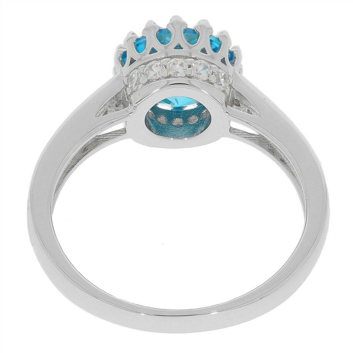 Sterling Silver Semi Mount Ring Setting RD 8x8mm W/ White Topaz White - Syzjewelry