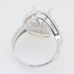 Sterling Silver Semi Mount Ring Setting Oval OV 11X9mm Halo Topaz 16820R - Syzjewelry