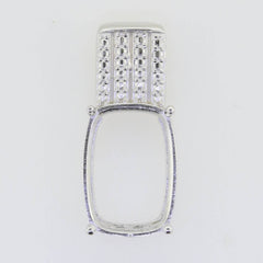 Sterling Silver Semi Mount Pendant Setting Cushion CU 18x13mm 5323 - Syzjewelry