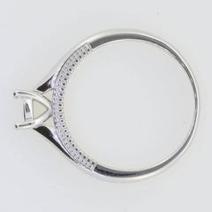 Sterling Silver Semi Mount Ring Setting Round RD 5x5mm Solitaire w/ Milgrain - Syzjewelry