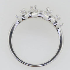 14K White Gold Semi Mount Ring Setting Oval OV 8X6mm PJM22091R - 1 - Syzjewelry