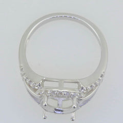 Sterling Silver Semi Mount Ring Setting Oval OV 10x8mm White Topaz Split Sha - Syzjewelry
