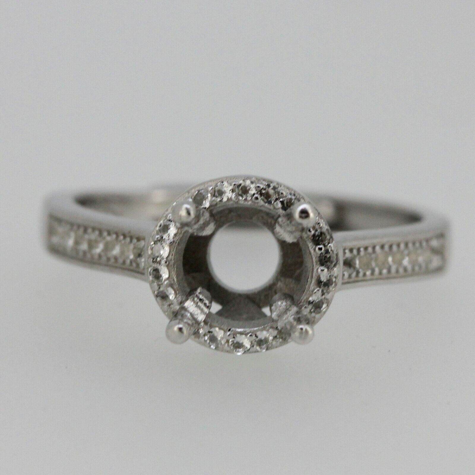 Sterling Silver Semi Mount Ring Setting Round RD 7x7mm No Rhodium Plate - Syzjewelry