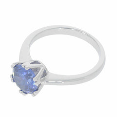 Sterling Silver Semi Mount Ring Setting RD 8x8mm White Topaz N0116PJC1707R - Syzjewelry