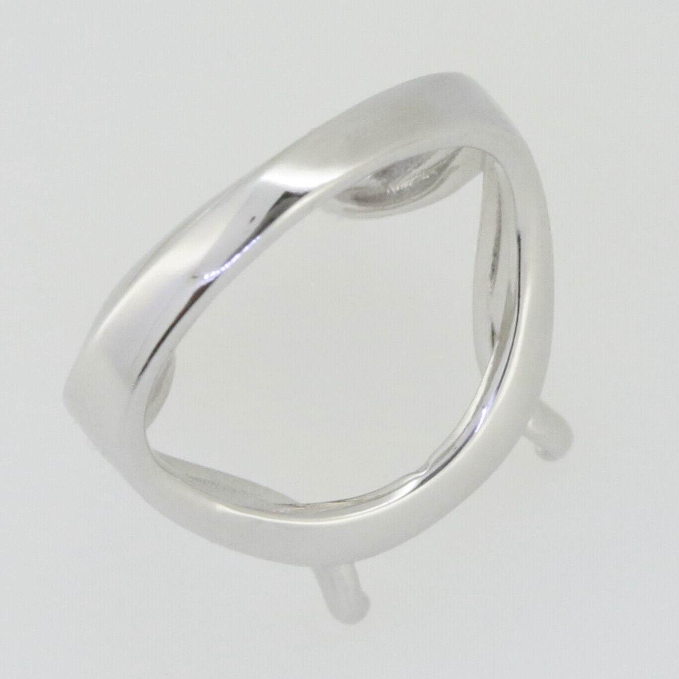 Sterling Silver Semi Mount Ring Setting Emerald OCT 16x12mm Scissor Cut Tourmali - Syzjewelry