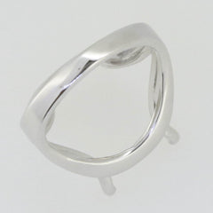 Sterling Silver Semi Mount Ring Setting Emerald OCT 16x12mm Scissor Cut Tourmali - Syzjewelry