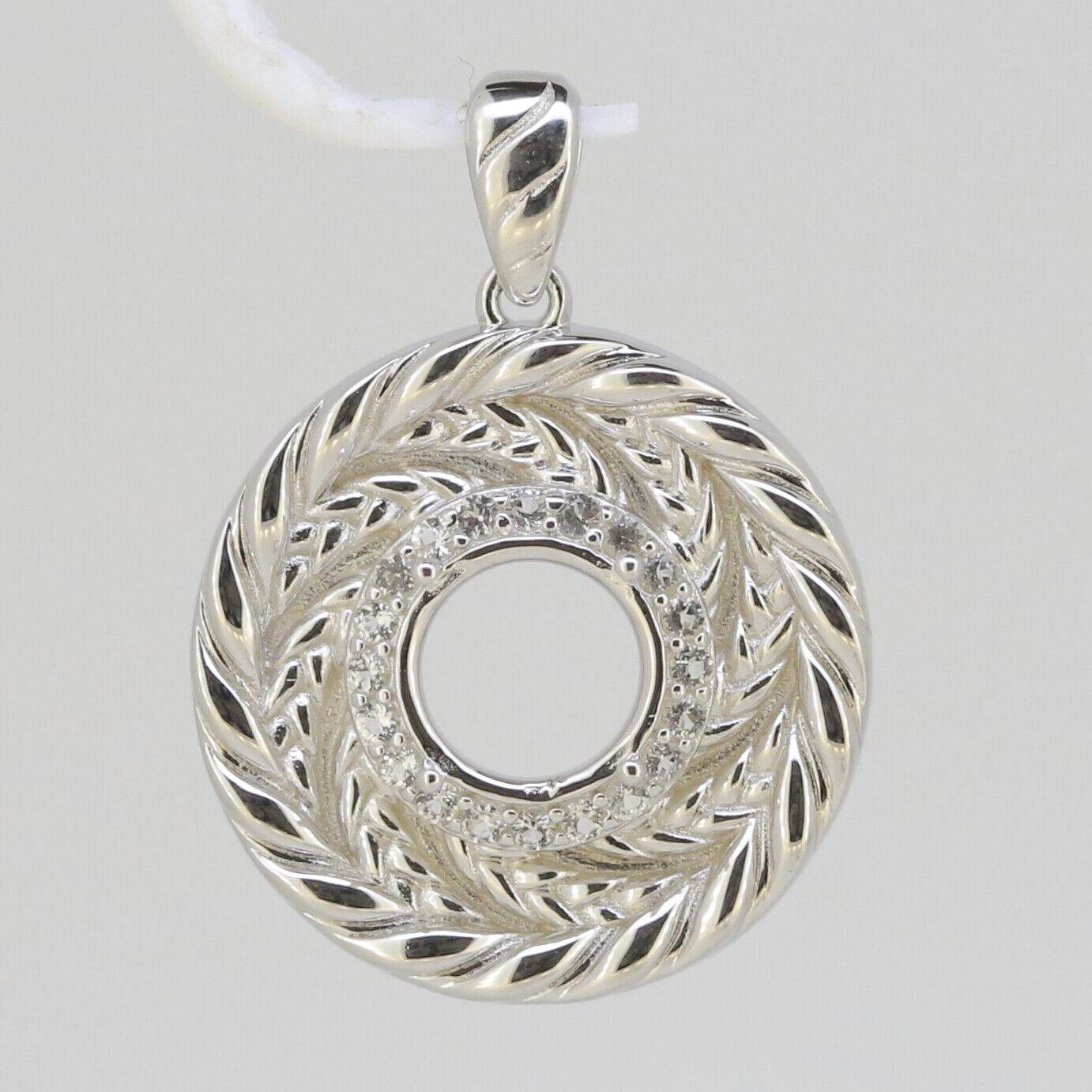 Sterling Silver Semi Mount Pendant Setting Round RD 7x6.3mm Moissanite - Syzjewelry