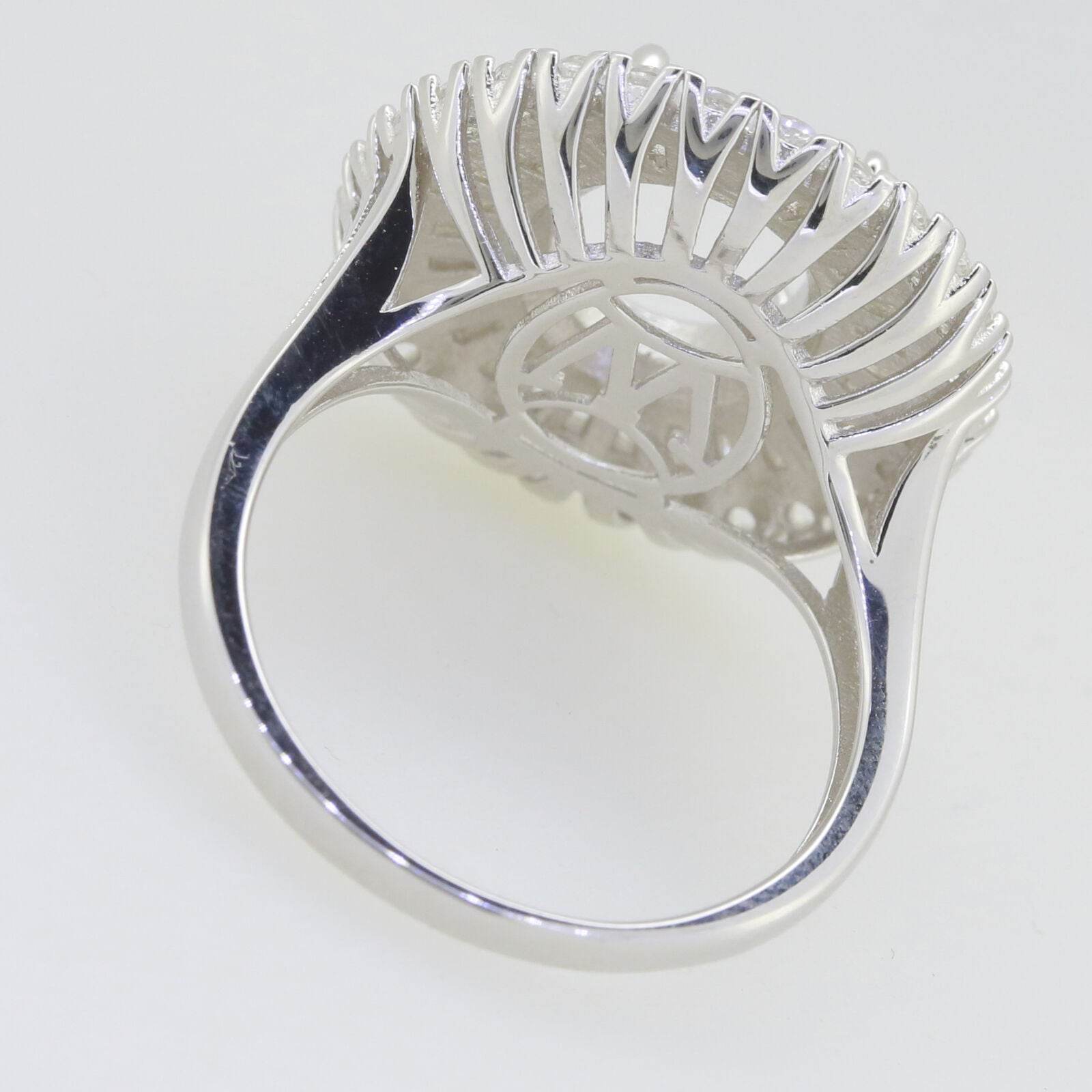 Sterling Silver Semi Mount Ring Setting Oval OV 12x10mm Baguette Halo - Syzjewelry