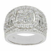 Sterling Silver Natural White Topaz Cluster Ring White Topaz - Syzjewelry