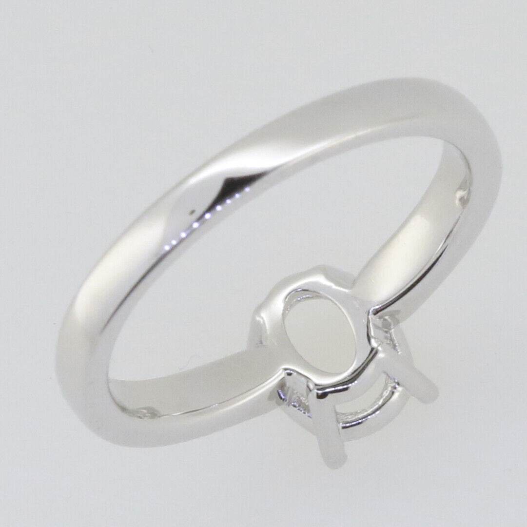 Sterling Silver Semi Mount Ring Setting Oval OV 8X6mm White Topaz GTL20334R - Syzjewelry