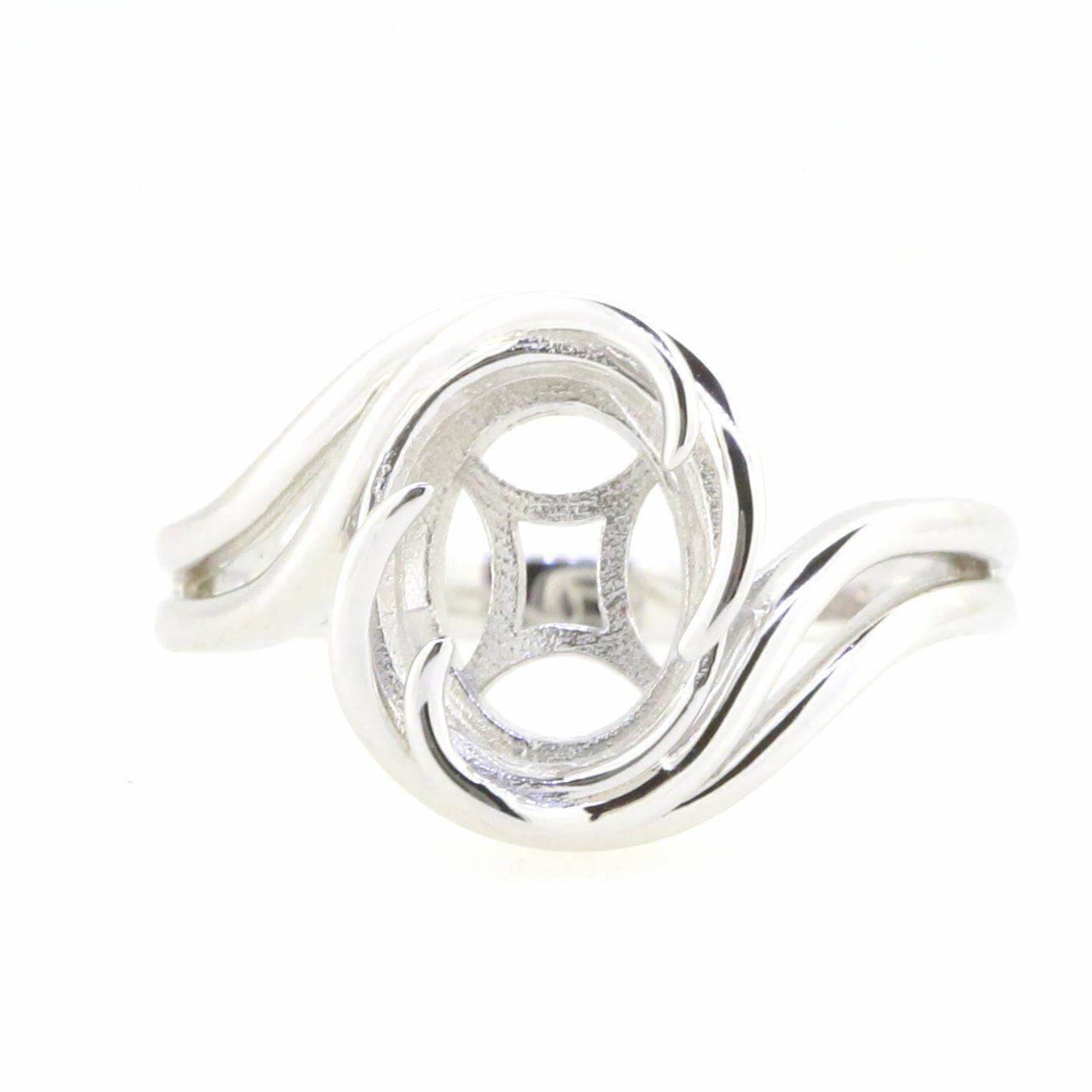 14K Yellow Gold Semi Mount Ring Setting Oval OV 11X9mm Contemporary Design - Syzjewelry