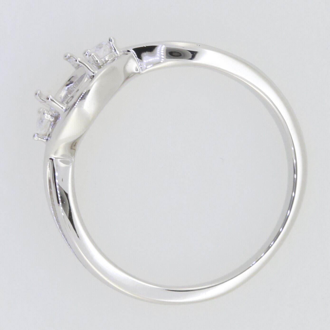 14K White Gold Semi Mount Ring Setting Oval OV 7x5mm W/ Moissanite Twisted Shank - Syzjewelry