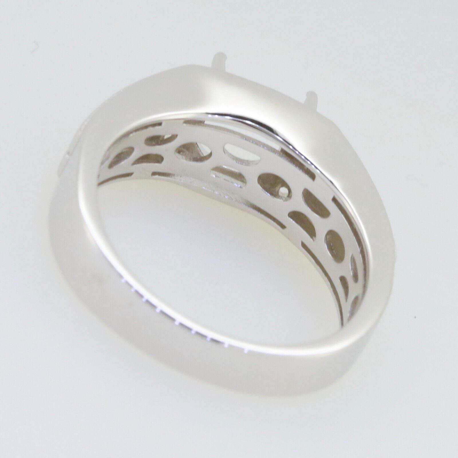 Men’s Sterling Silver Semi Mount Ring Setting Cushion CU 8X8mm - Syzjewelry