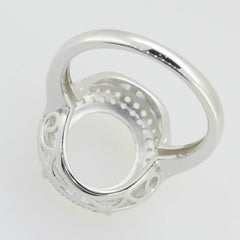 Sterling Silver Semi Mount Ring Setting Oval 13x11mm White Topaz - Syzjewelry