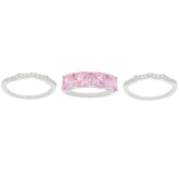 3 pcs Set Sterling Silver Semi Mount Ring Setting Cushion CU 6X6mm Whi - Syzjewelry