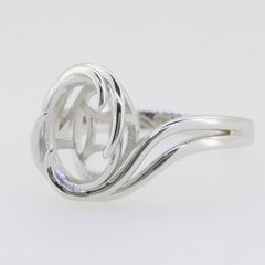 Sterling Silver Semi Mount Ring Setting Oval OV 11x9mm Contemporary - Syzjewelry