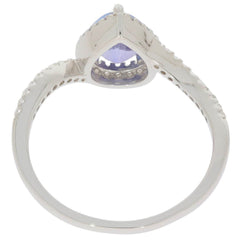 Sterling Silver Semi Mount Ring Setting Pear PE 8x6mm Halo Topaz Delicate - Syzjewelry