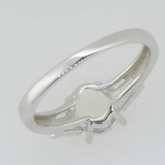 14K White Gold Semi Mount Ring Setting Oval OV 8X6mm Baguette Accent PJC20254R14 - Syzjewelry
