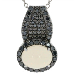 Sterling Silver Semi Mount Pendants Setting OV 9X7mm White Topaz - Syzjewelry